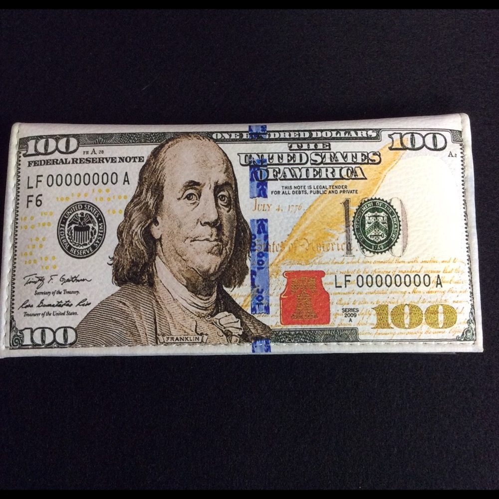 NWT 100 Bill Print Wallet w/Checkbook Holder - Picture 5 of 5